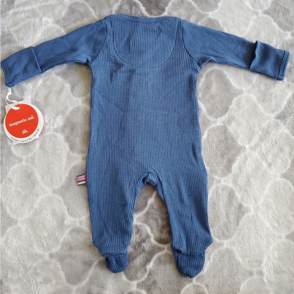 NWT Magnetic Me Modal Parent Favorite Footie-Dark Blue Waffle/Size Preemie - Picture 4 of 6